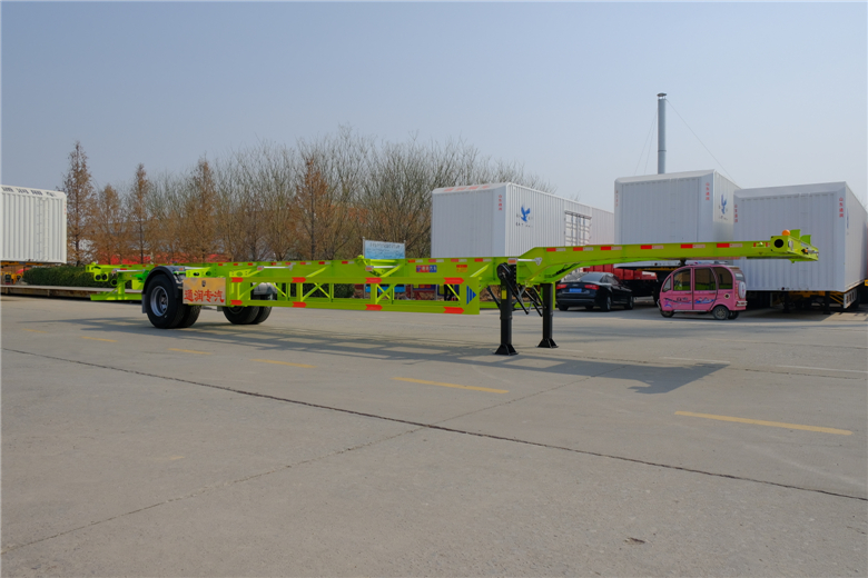 One axle empty container transport semi-trailer